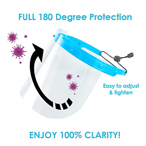 proSPORT 2 Pack Blue Childrens Face Shield for School Boys Girls Kids Flip Up Mask Clear Anti Splash Spray Protection Includes 2 Bottles Spray Cleaner - Image 3