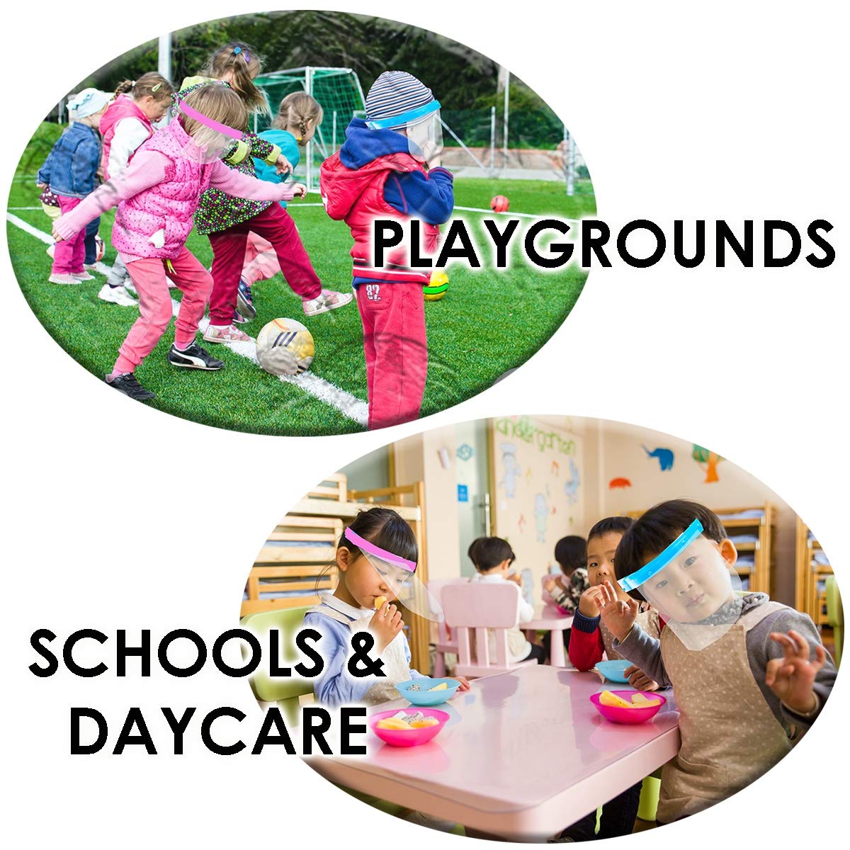 proSPORT 2 Pack Blue Childrens Face Shield for School Boys Girls Kids Flip Up Mask Clear Anti Splash Spray Protection Includes 2 Bottles Spray Cleaner - Image 5