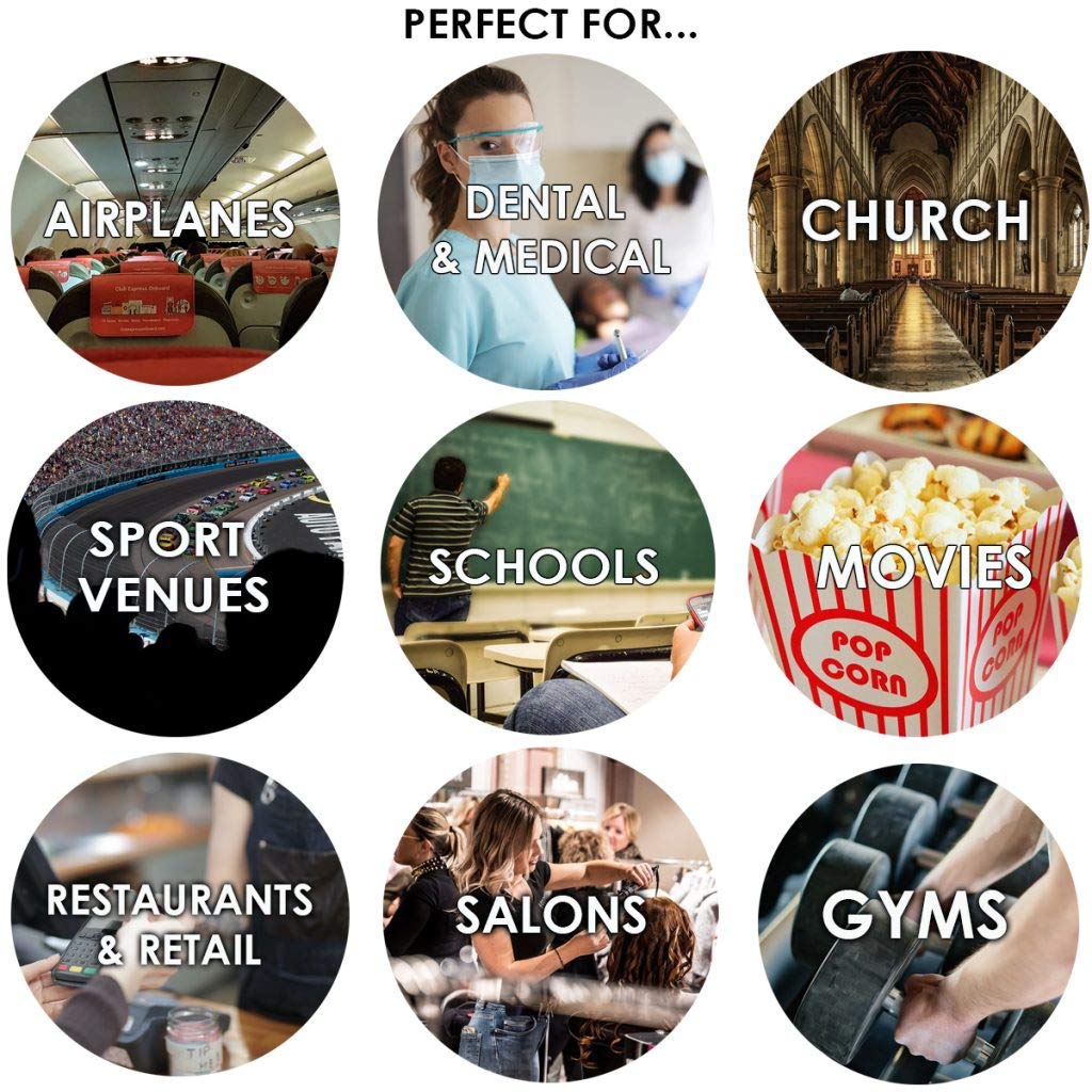 proSPORT 2 Pack Dark Blue Flip Up Clear Face Shield Protects Against Spray Liquids Adjustable One Size,Periwinkle - Image 4