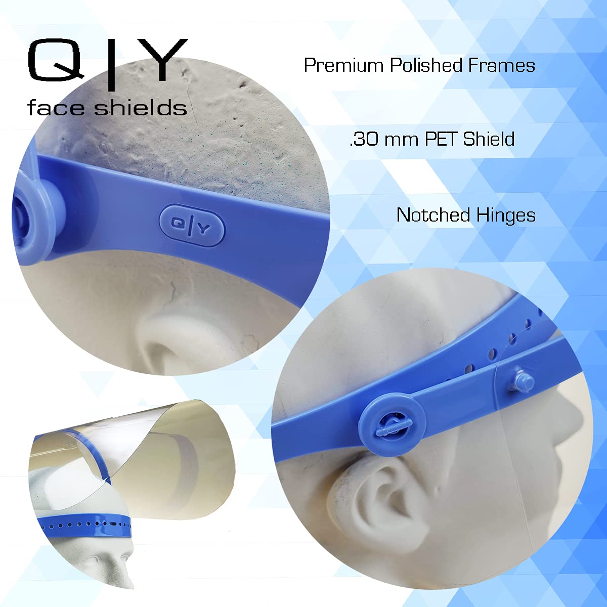 proSPORT 2 Pack Flip-Up Medical Face Shields – Dark Blue Adjustable Frame – Clear Anti-Fog Full Face Protection Against Splash & Droplets - Image 5