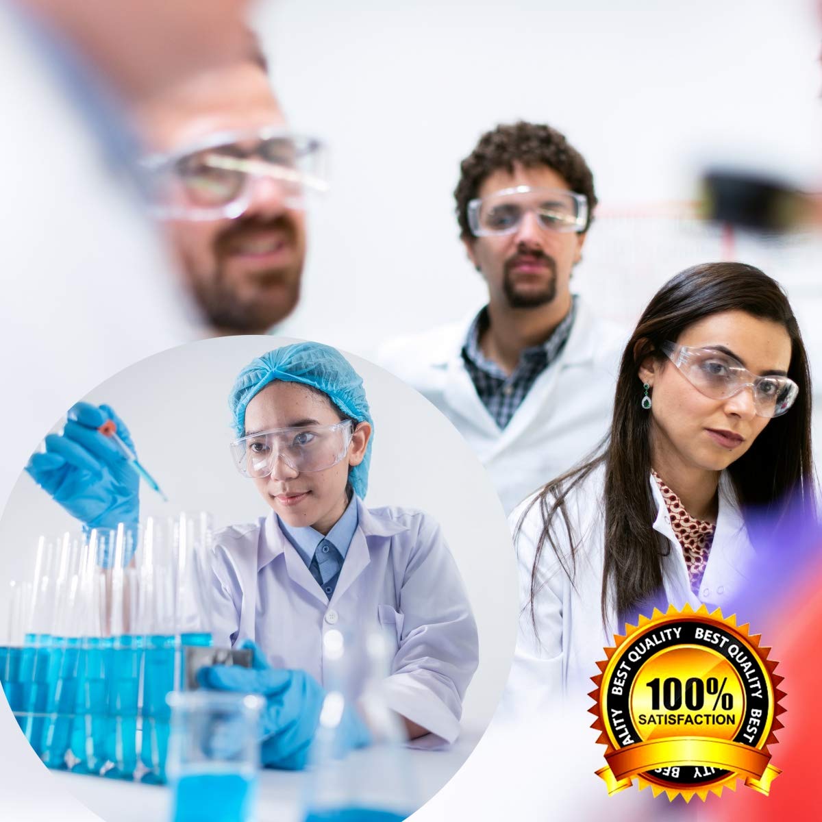 proSPORT 5 Safety Protective Lab Glasses for Eye Protection Chemistry Laboratory Goggles Cover Over Splash Resistant, 1 Lens Cleaner Bottle Included - Image 3