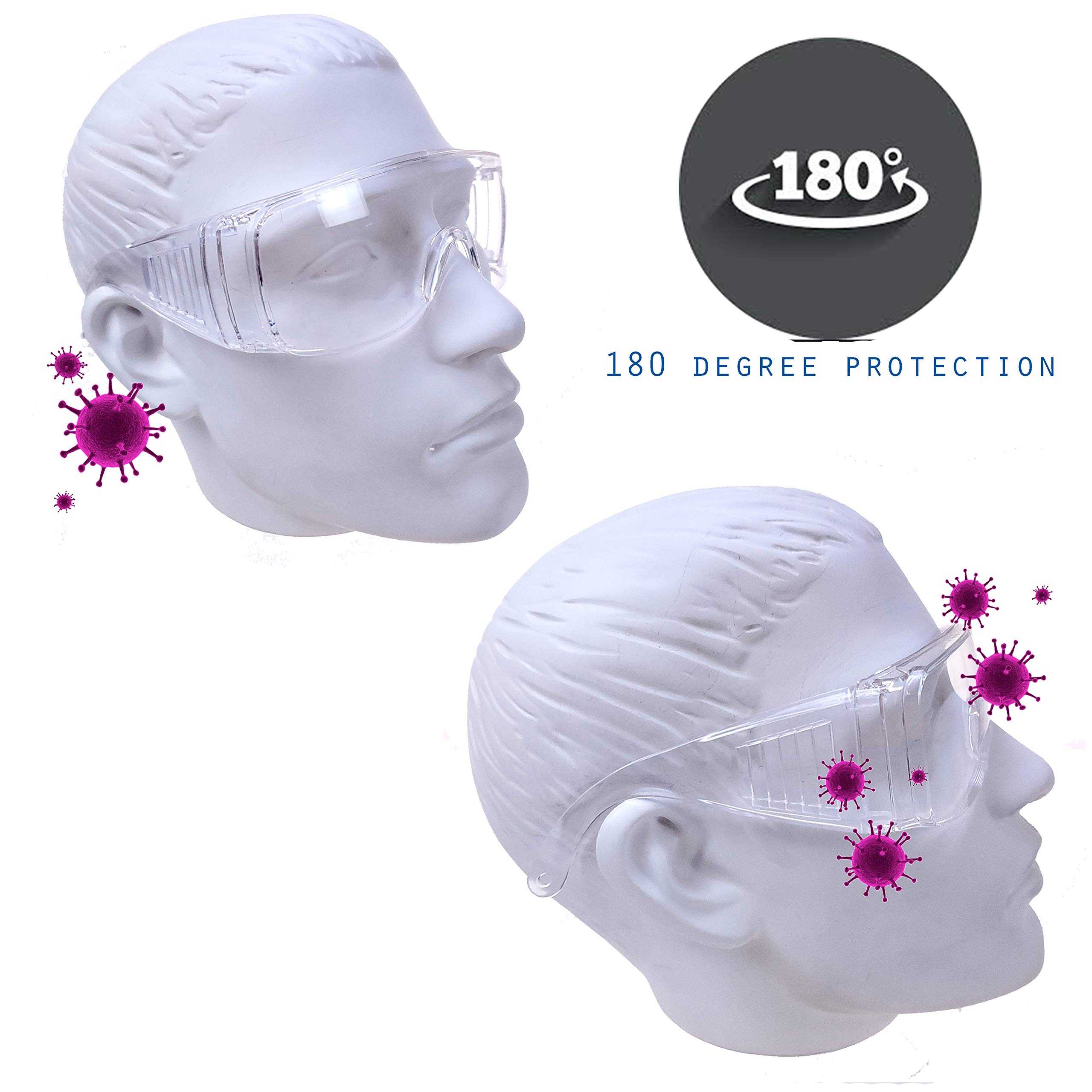 proSPORT 5 Safety Protective Lab Glasses for Eye Protection Chemistry Laboratory Goggles Cover Over Splash Resistant, 1 Lens Cleaner Bottle Included - Image 4