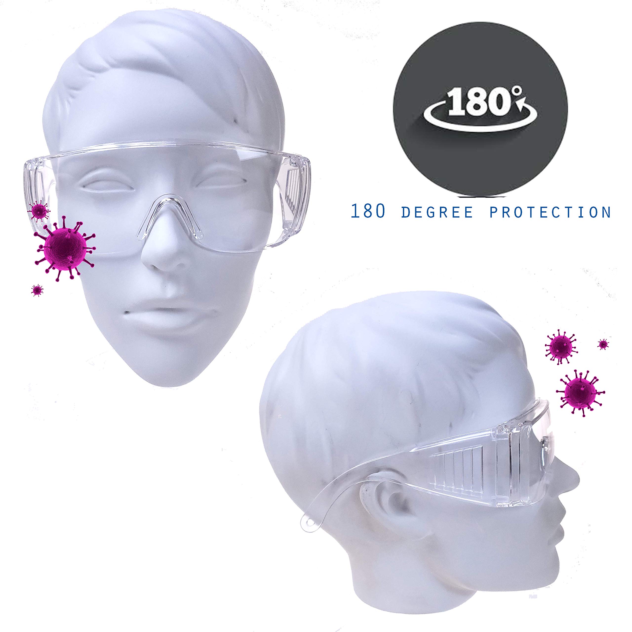 proSPORT 5 Safety Protective Lab Glasses for Eye Protection Chemistry Laboratory Goggles Cover Over Splash Resistant, 1 Lens Cleaner Bottle Included - Image 5