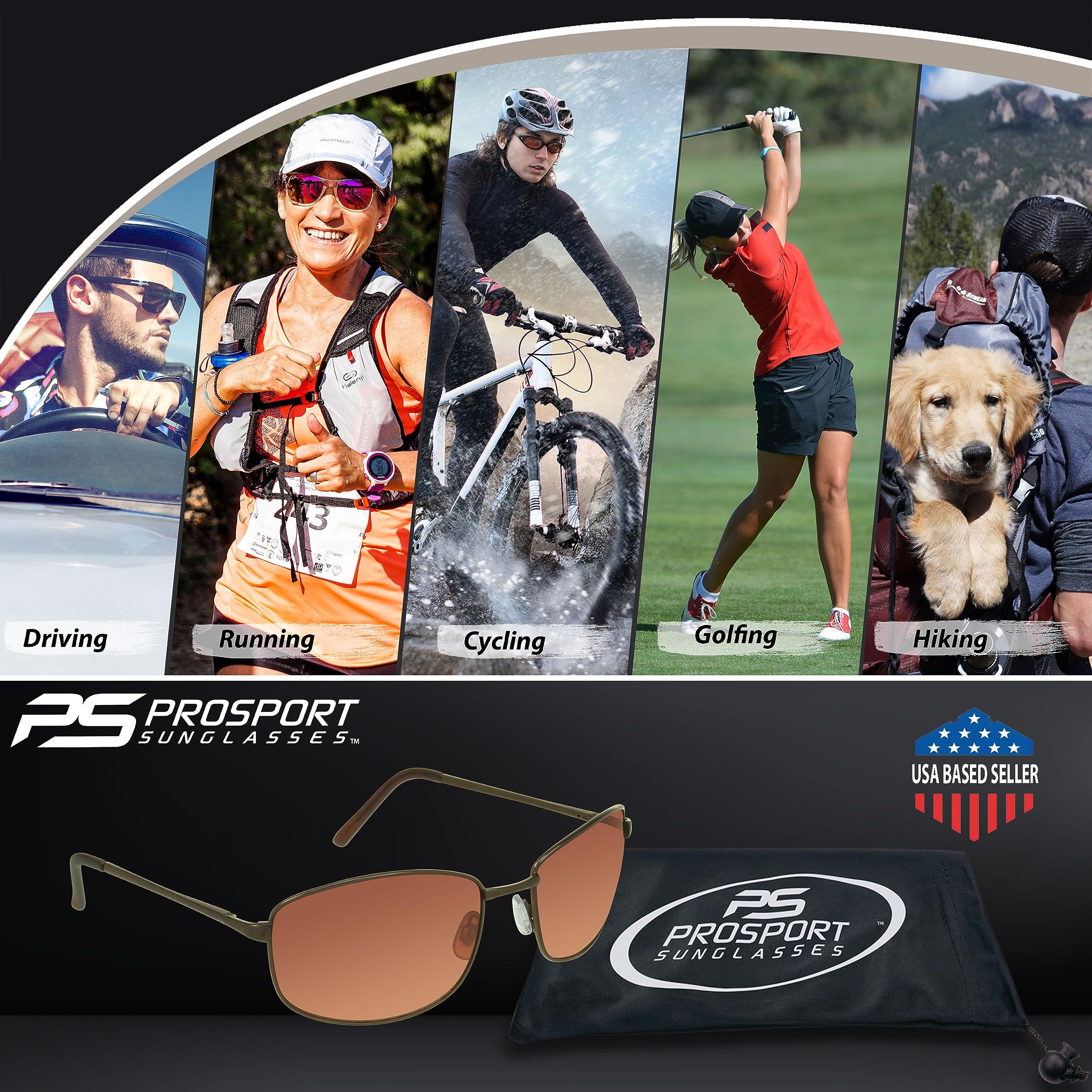 proSPORT Blue Light Blocking Sunglasses – HD Copper Amber Metal Aviator Reduce Eye Strain Better Sleep - Image 7