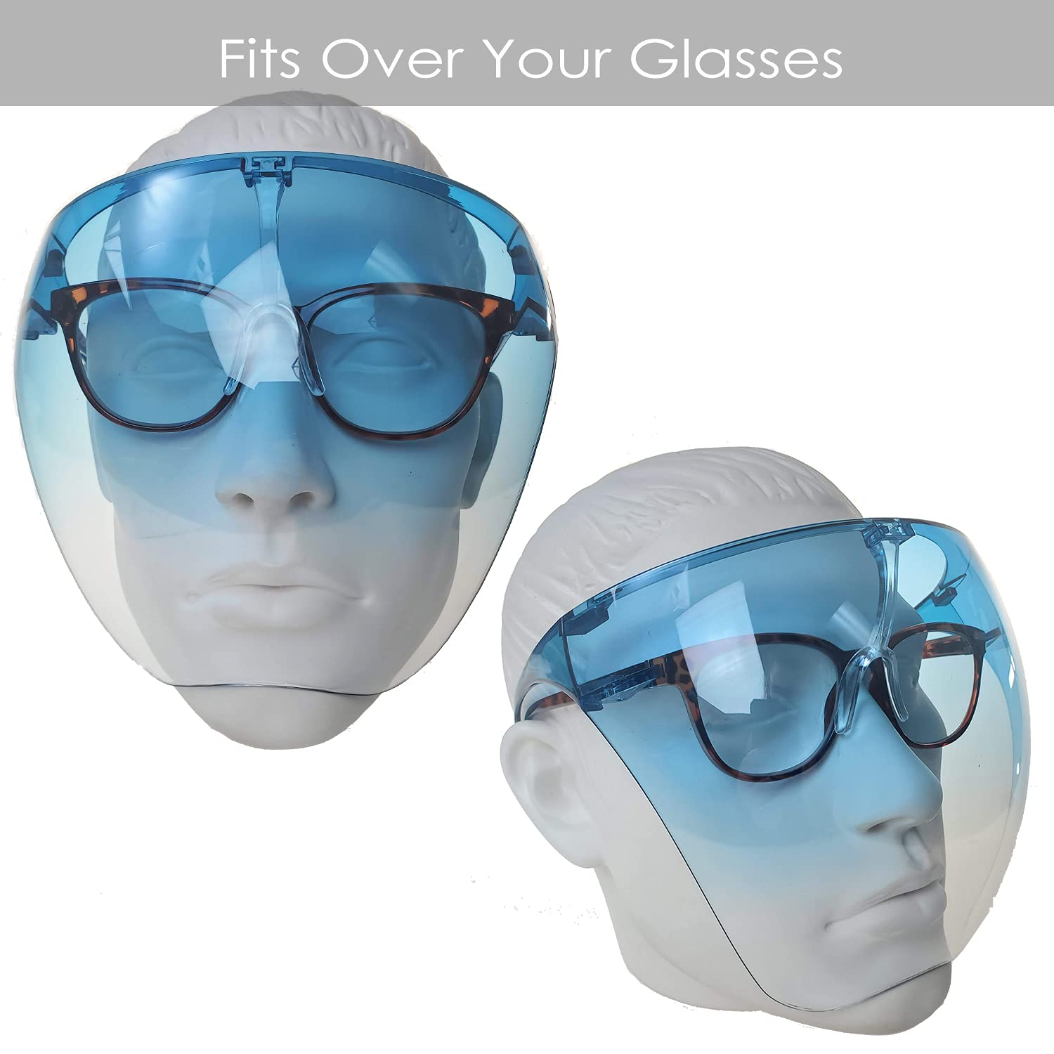 proSPORT Face Shield One Piece Glasses Full Face Protection Against Splash Spray Clear Transparent Covers Eyes Nose Mouth - Image 4