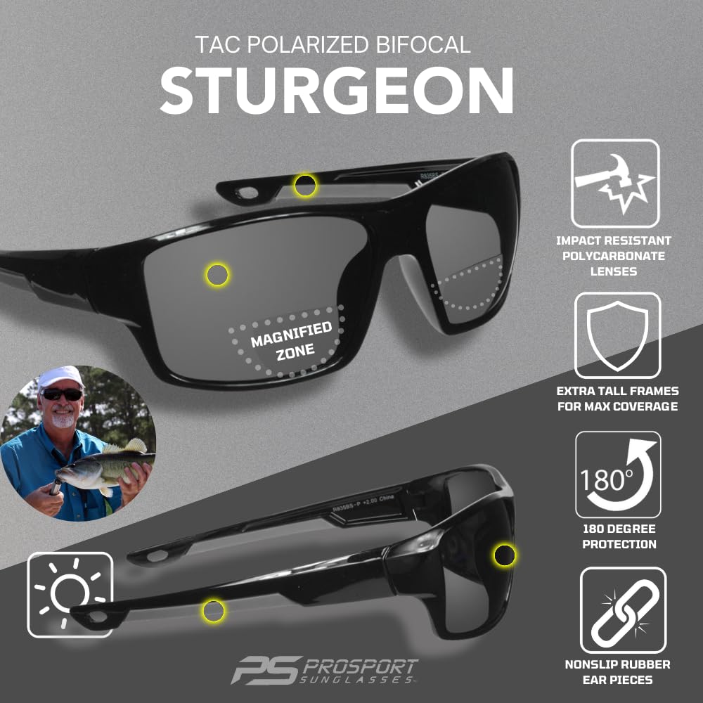 proSPORT Polarized Bifocal Readers Fishing Sunglasses Men Women Motorcycle Driving Golf String Magnifying 1.50 2.00 2.50 - Image 4