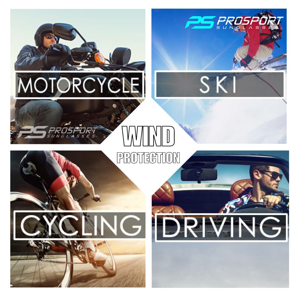 proSPORT Rectangle Mirror Sport Sunglasses Anti-Glare for Men Women Cycling Hiking Driving - Image 4