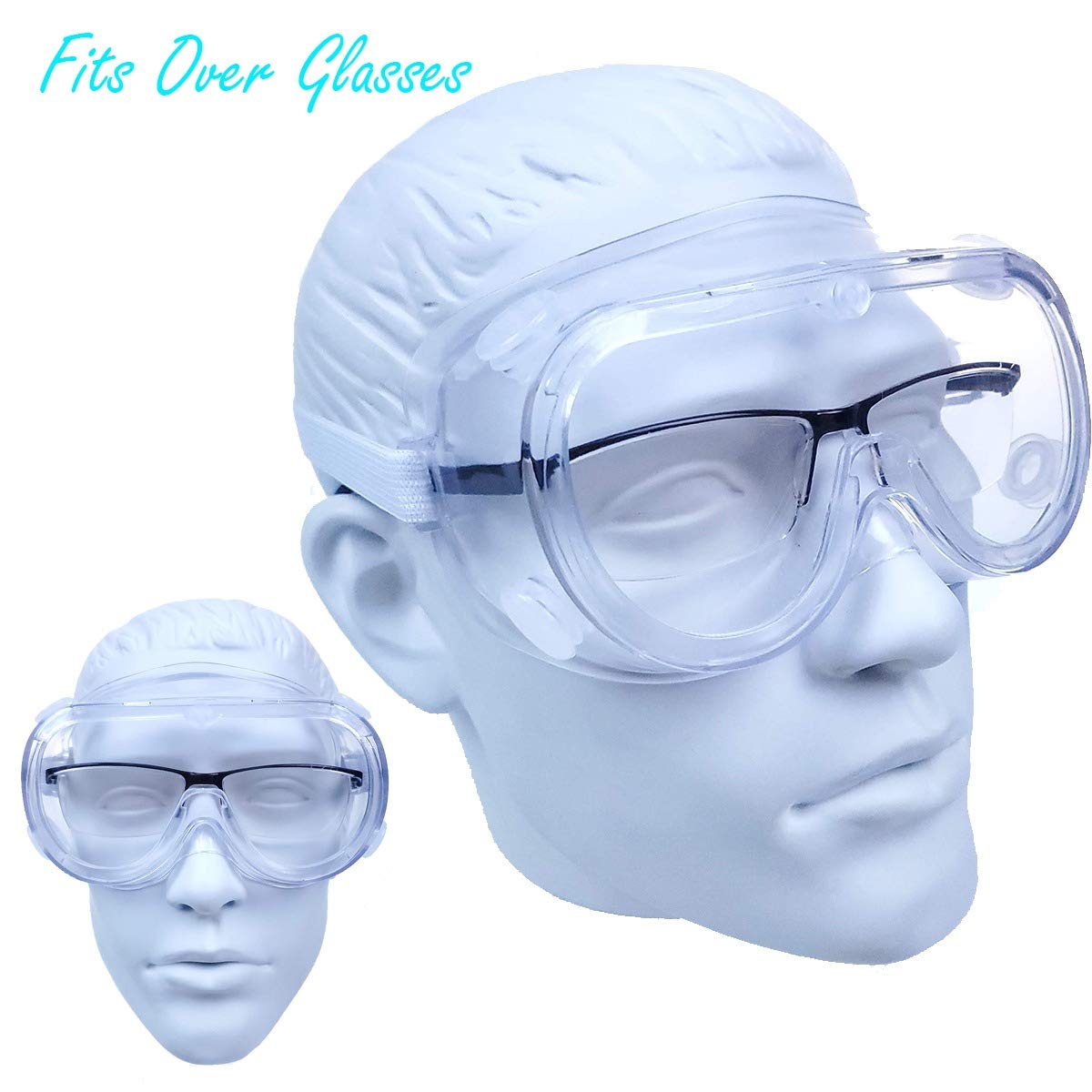 proSPORT Safety Protective Goggles for Eye Protection Cover Over Glasses Splash Resistant Fog Proof Sealed Elastic Strap - Image 5