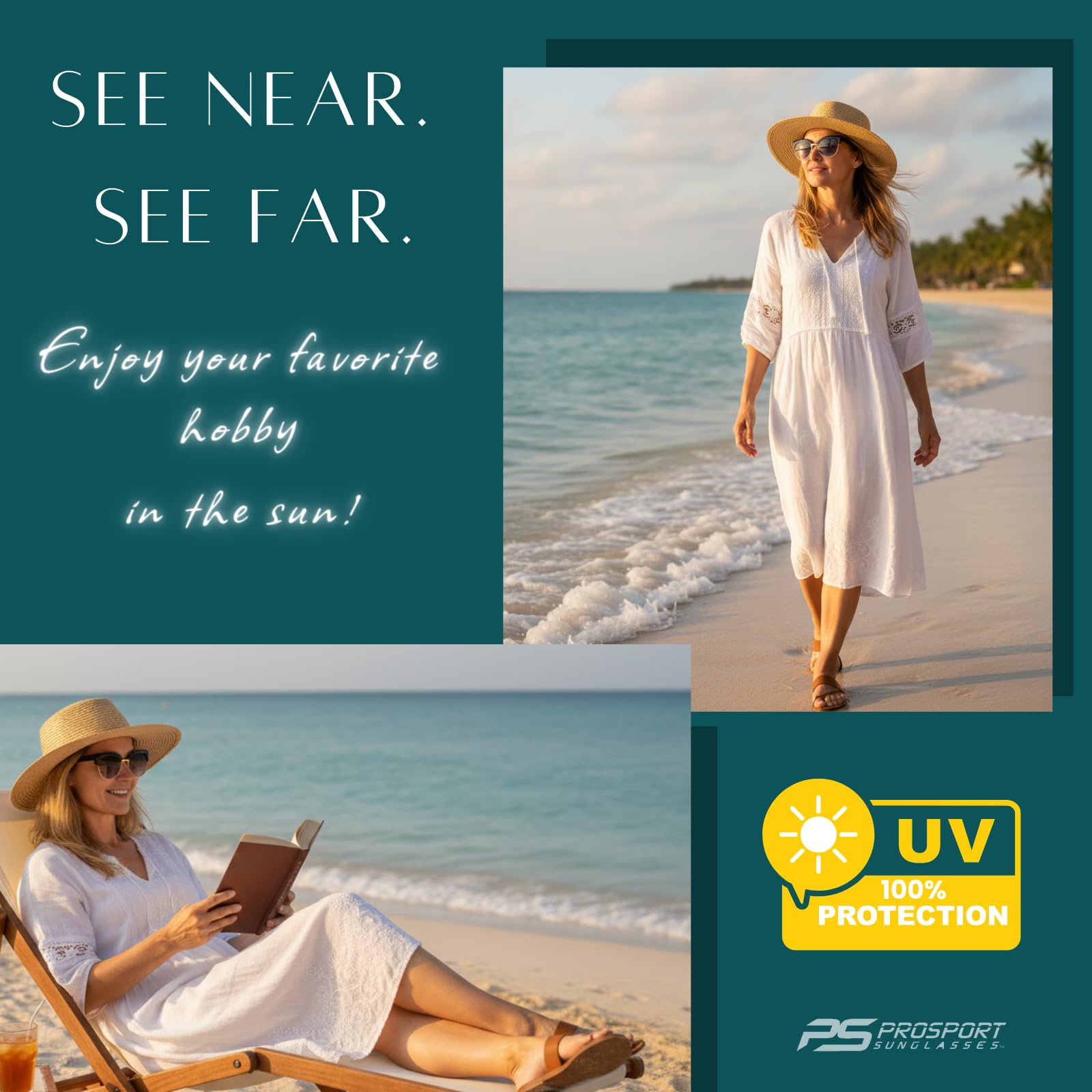 proSPORT Women’s Bifocal Reading Sunglasses – Cateye Frame, UV400 Protection, Gradient Lens, Lightweight Half Rim Readers - Image 4