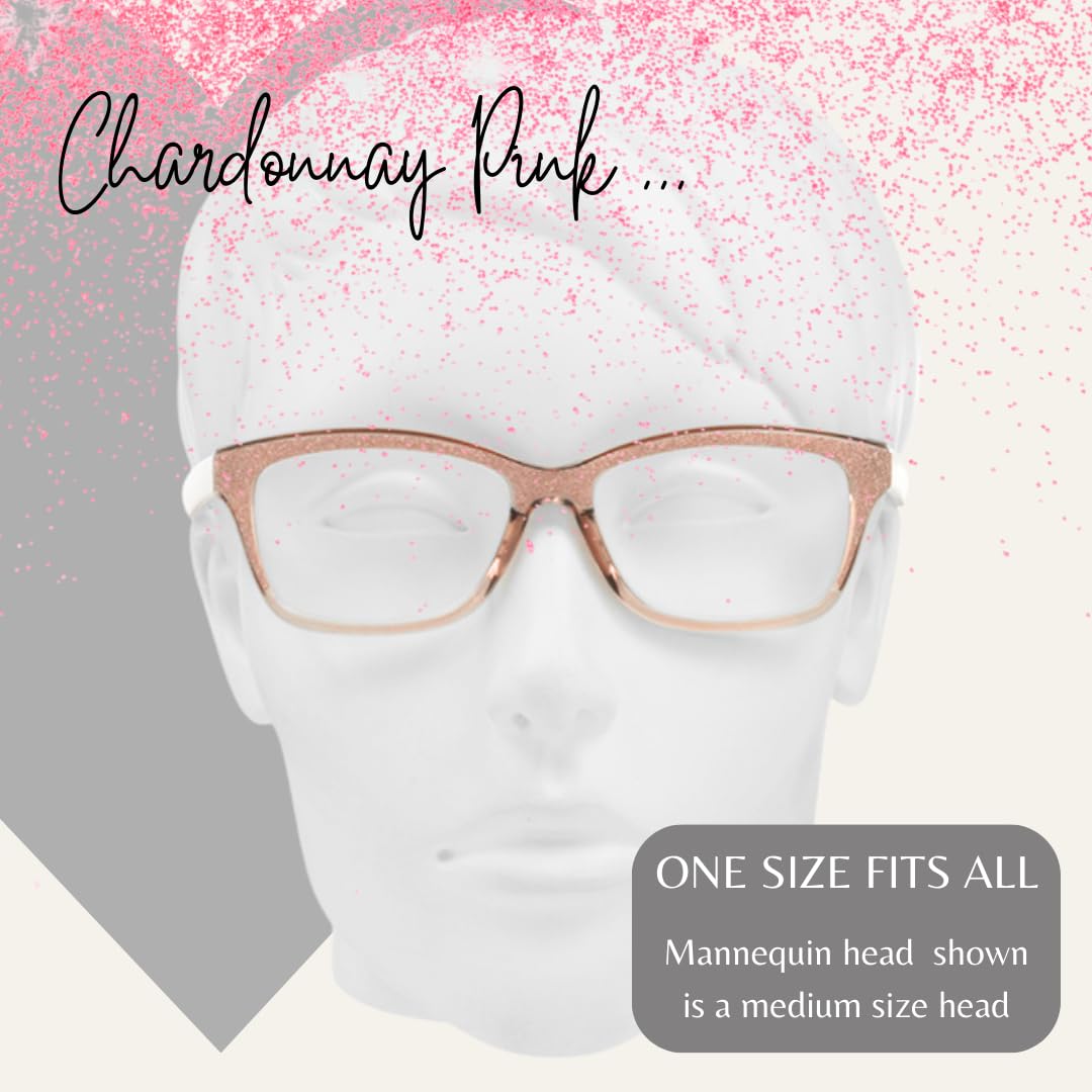 proSPORT Womens Reading Glasses Clear Full Lens, Glitter Sparkle Bling Rectangular Black White Yellow Pink Frame, Lightweight - Image 3